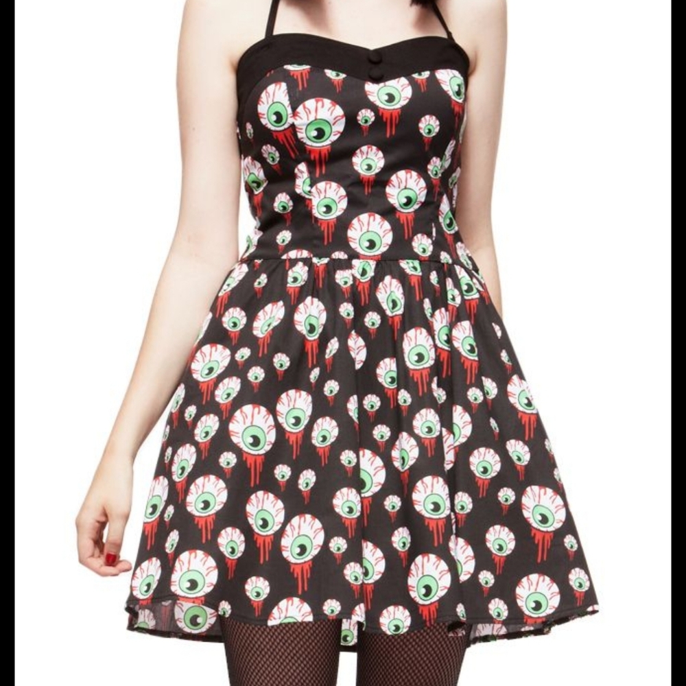 Hell Bunny Bleeding Eyeball Dress Pinup Rockabilly